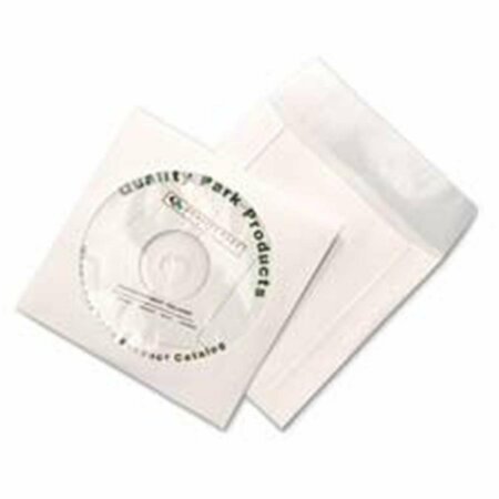 QUALITY PARK Products  CD-DVD Sleeves- Moisture-Tear Resistant- 4-.88in.x5in.- White QU463181
